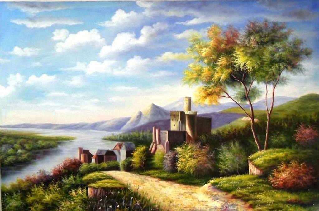 contoh lukisan pemandangan alam